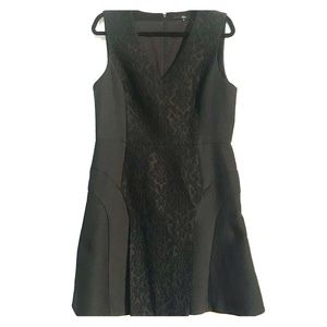 Tibi Black Cocktail Dress w/Floral Detail